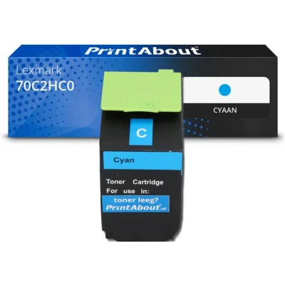 Afbeelding van Huismerk Lexmark 70C2HC0 (702HC) Toner Cyaan Hoge capaciteit