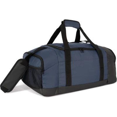Afbeelding van Kimood Gerecycleerde sporttas met dubbel zijvak KI0650 Deep Blue / Black