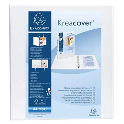 Afbeelding van Exacompta Kreacover personaliseerbare ringmap wit 2 ringen van 25 mm