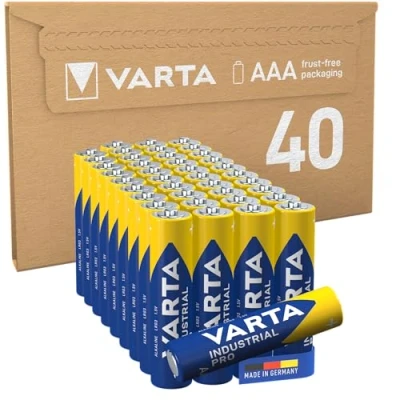 Afbeelding van Varta AAA FFP, Industrieel Pro LR03 Alkaline batterij, milieuvriendelijke verpakking, ontwerp kan afwijken, 40 stuks, blauw