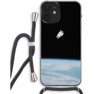 Afbeelding van Case Company® hoesje met Koord geschikt voor iPhone 12 Alone in Space Telefoonhoesje Zwart Extra Bescherming aan alle Kanten en Over de Schermrand