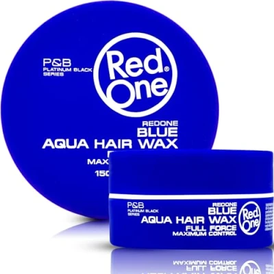 Afbeelding van RedOne Aquatische haarwas, blauw, 150 ml, ultra grip, haarwax voor mannen en vrouwen, kauwgomgeur, maximale controle