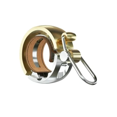 Afbeelding van Knog Fietsbel Oi Luxe 1,5 Cm Aluminium/leer Zilver/koper Maat S