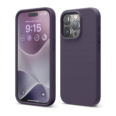 Afbeelding van elago Liquid siliconen hoesje compatibel met iPhone 15 Pro, hoogwaardige kwaliteit, integraal beschermend omhulsel [4 laags schokbestendige structuur], zachte anti kras microvezel voering (Intens