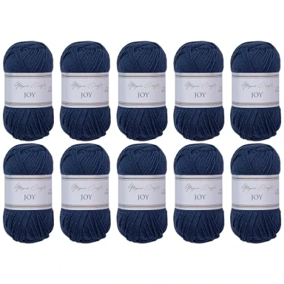 Afbeelding van Utopia Crafts JOY Uni Brei en haakgaren, zacht, onderhoudsvriendelijk, 100% polyacryl, 10 bollen van 50 g, 150 m (houtskoolblauw)