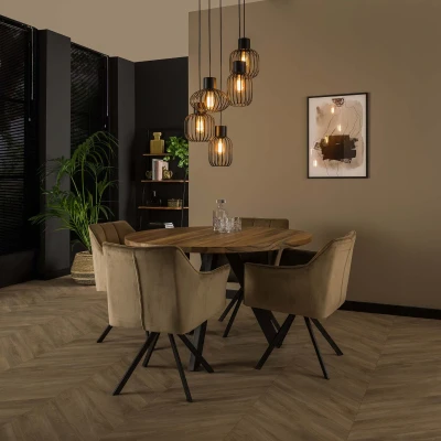 Afbeelding van Margate hanglamp 5L getrapt mix metaal