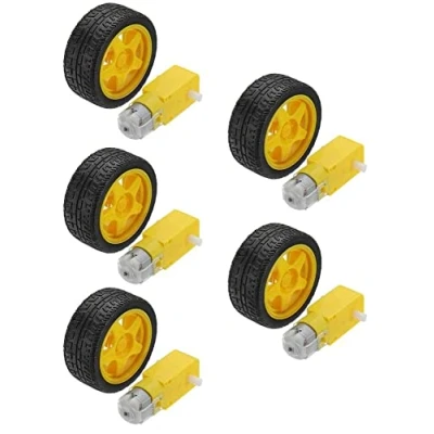 Afbeelding van Fasizi 5 stuks Smart Car Robot kunststof trekwiel met DC 3 6 V transmissiemotor voor Arduino