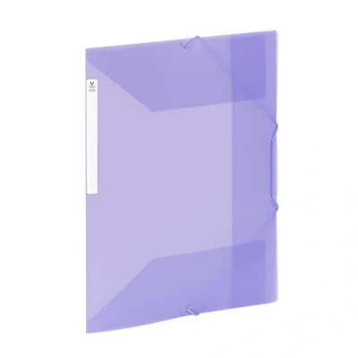 Afbeelding van Viquel Opbergmap met 3 kleppen van kunststof grote capaciteit A4 ordnerbox identificatielabel Doorschijnend paars