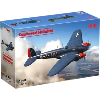 Afbeelding van 1:48 ICM 48268 Heinkel He 111 Captured Luftwaffe in USAAF Service Propellervliegtuig Plastic Modelbouwpakket