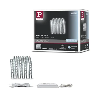 Afbeelding van Paulmann 70586 Function MaxLED 1000 basisset LED strip 1,5 m, 6500 K daglicht 17 W, 230/24 V, 36 VA, zilver