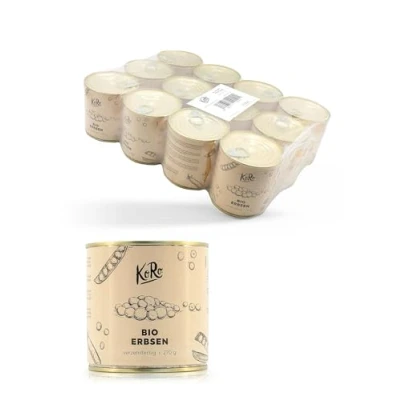 Afbeelding van KoRo Bio doperwten in blik 12 x 270 g
