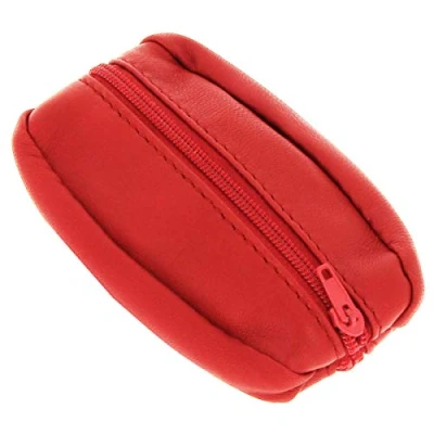Afbeelding van Portemonnee voor heren, leer, klein, zwart, licht, dun, dubbele bankbiljetten, sleutelhanger, Rood,