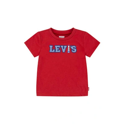 Afbeelding van Levi&#039;s LOGO Chambray Applique TEE Tshirt print voor kinderen, Maat: 62, Pompeian red