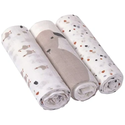 Image de LÄSSIG Mull Couverture pour bébé bébés douillette certifiée GOTS/Muslin Blanket 75 x 100 cm Speckles olive
