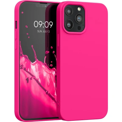 Afbeelding van kwmobile telefoonhoesje geschikt voor Apple iPhone 13 Pro Max Hoesje smartphone Back cover in neon roze