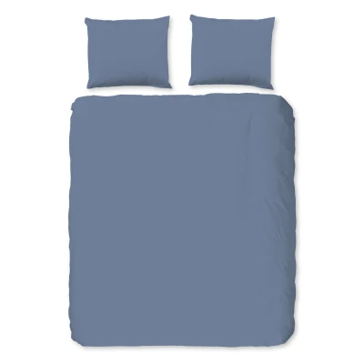 Afbeelding van Good Morning Dekbedovertrek &quot;uni dessin&quot; Blauw (200x200/220 cm) Katoen Flanel