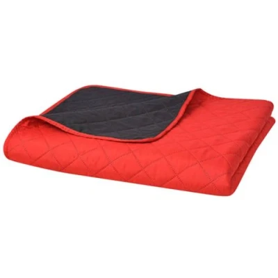 Afbeelding van vidaXL Dubbelzijdige quilt bedsprei rood en zwart 220x240 cm