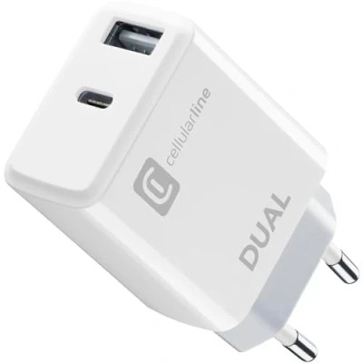 Afbeelding van Cellularline ACHIPHUSB2PD20WW oplader voor mobiele apparatuur Universeel Wit AC Binnen