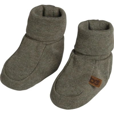 Afbeelding van Baby&#039;s Only Slofjes Melange Khaki 0 3 mnd 100% ecologisch katoen GOTS