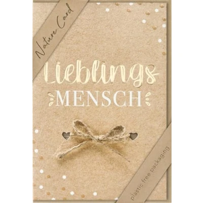 Afbeelding van bsb Lieblingsmensch kaart kraftpapier met motief Duurzame envelop Cadeau voor beste vriend of Liefdes en vriendschapskaart 11,5 x 17 cm