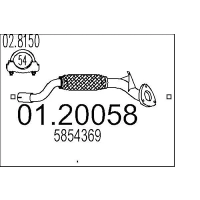 Afbeelding van MTS 01.20058 Uitlaatpijp 700 voor middendemper OPEL: Corsa D Hatchback