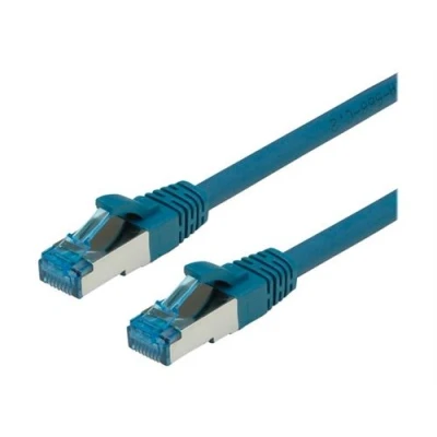 Image de VALUE Cordon de raccordement RJ 45 (M) pour 2 m SFTP, PiMF CAT 6a sans halogène, moulé, crochet, bloqué bleu