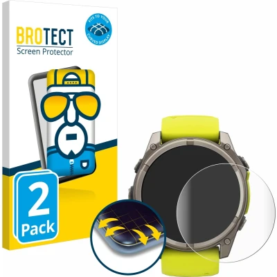 Afbeelding van BROTECT Screenprotector voor Garmin Fenix 8 Solar (51 mm) Folie Beschermfolie transparant volledig dekking (2 Stuks)