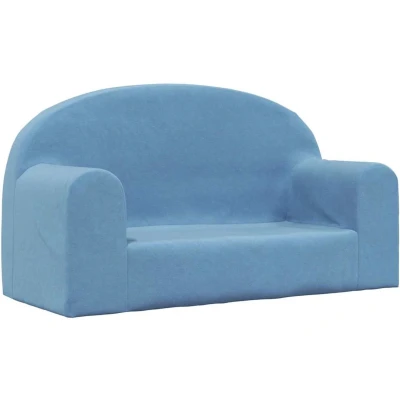 Afbeelding van Kinderbank 2 zits zacht pluche blauw