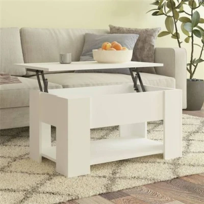 Afbeelding van Salontafel 79x49x41 cm bewerkt hout wit