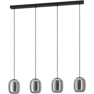 Afbeelding van EGLO Ciampino Hanglamp E27 97,5 cm Zwart/Grijs Glas