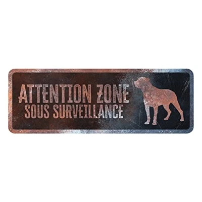 Afbeelding van D&amp;d Home Waakbord Hond Waarschuwingsbord Rottweiler Frans 40x13x0,3cm Meerkleurig 1st