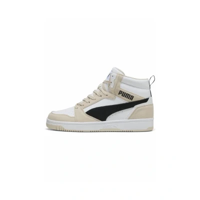 Afbeelding van Puma Rebound V6 SD Sneakers hoog Alpine snow black white, Maat: 44, white Leer/ synthetisch