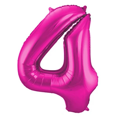 Afbeelding van Folat Folieballon Cijfer 4 Magenta 86 cm