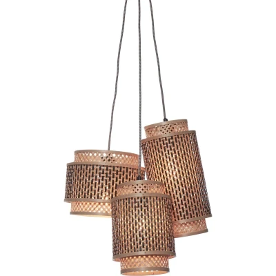 Afbeelding van GOOD&amp;MOJO Hanglamp Bhutan Bamboe/Zwart 3L Bruin