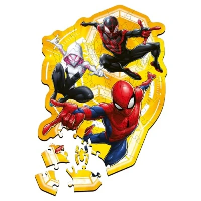 Afbeelding van Trefl Houten puzzel: Marvel Spider Man, Man klaar voor actie puzzel van 50 stukjes, onregelmatige vormen, 10 figuren, moderne kinderen vanaf 5 jaar