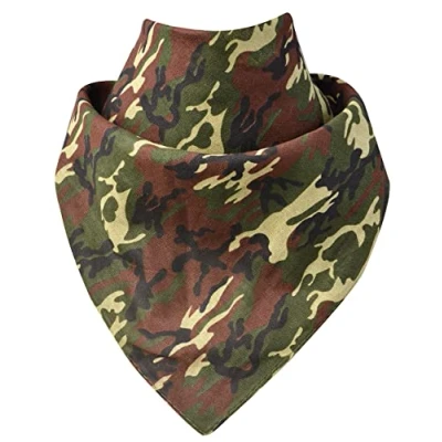 Afbeelding van Miobo Bandana, hoofddoek, halsdoek, 100% katoen, eenheidsmaat 55 x cm, Groene camouflage, Medium