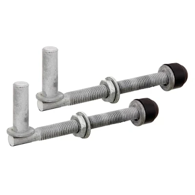Image de Alberts 410650 Gonds une paire, à visser, réglable galvanisés chaud cote axe ⌀13 mm longueur 140 filetage M12