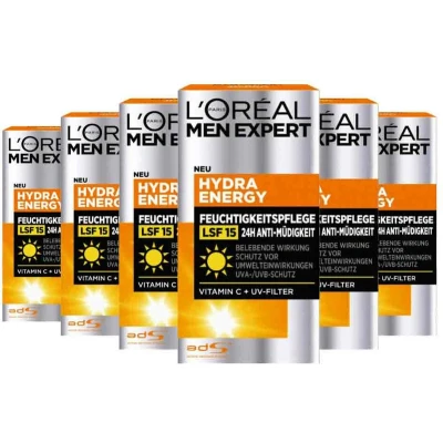 Afbeelding van 6x L&#039;Oréal Men Expert Gezichtsserum Hydra Energy 24h 50 ml