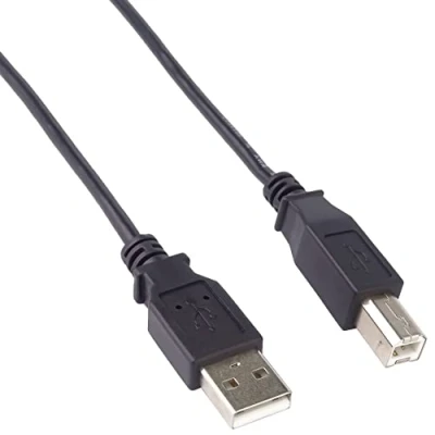 Afbeelding van PremiumCord USB 2.0 High Speed Kabel M/M 2 m, A stekker op B stekker, aansluitkabel voor het scannen en nog veel meer. Dubbel afgeschermd AWG28, kleur zwart, lengte m