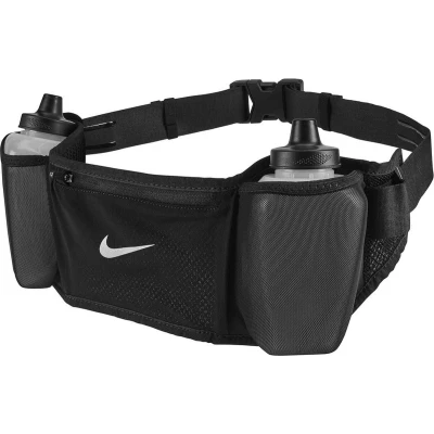 Afbeelding van NIKE Performance FLEX Stride DBL Bottle BELT 709ML Unisex Heuptas, Maat: One Size, Black/black/silver
