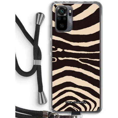 Afbeelding van Case Company® hoesje met Koord geschikt voor Xiaomi Redmi Note 10 Pro Arizona Zebra Telefoonhoesje Zwart Bescherming aan alle Kanten en Over de Schermrand