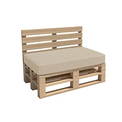Afbeelding van chilly pilley Palletkussen, tuinkussen, binnen en buiten, wasbaar, afneembaar, zitkussen, rugkussen (zitkussen 120 x 80 15 cm, crèmekleurig)