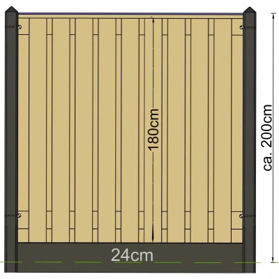 Afbeelding van Betonpaal IJssel antraciet gecoat Tussenpaal 10 x 280 cm