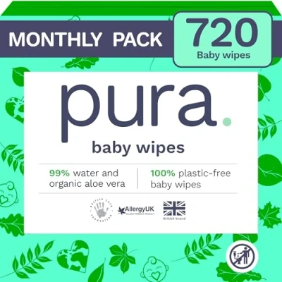 Afbeelding van Pura Babydoekjes (10 Verpakkingen van 70 Doekjes, 700 Doekjes), 100% Plasticvrij