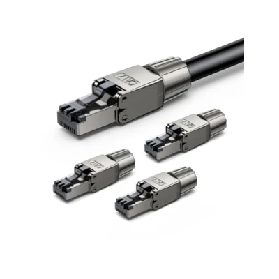 Afbeelding van UGREEN Set van 4 Cat 7 RJ45 Ethernet Netwerk Plug 10Gbps Installatie zonder gereedschap AWG 22 24