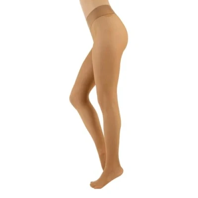 Afbeelding van CALZITALY Trasparente Naadloze panty met stippen, dames, S, M, L, XL, XXL, zwart, blauw, huidskleur, zon, bruin, 15 denier, gemaakt in Italië, Lichtbruin.