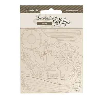 Afbeelding van Stamperia Silent Sea Decorative Chips Boat (SCB263)