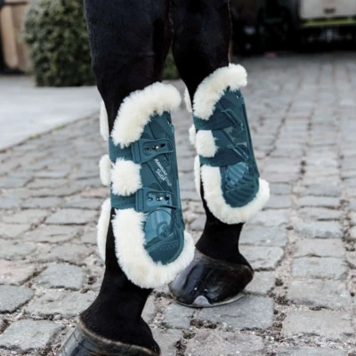 Afbeelding van Kentucky Peesbeschermers Bamboo Elastic Vegan Sheepskin Emerald XS