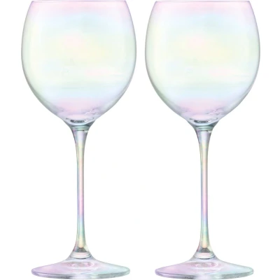 Afbeelding van L.S.A. Polka Wijn Glas 400ml Set van 4 Stuks Assorti Transparant