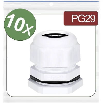 Afbeelding van Quadrios 24CA412 Wartel PG29 Polyamide Wit 10 stuk(s)